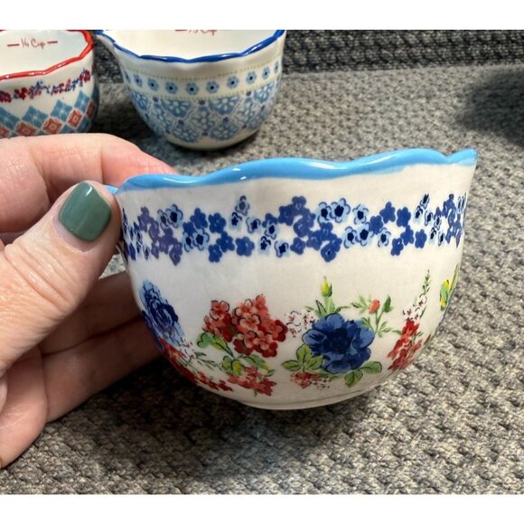 Pioneer Woman ~ Set of Four (4) CLASSIC CHARM ~ Stoneware ~ Measuring Bowls 2017 - Picture 11 of 12
